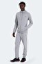 Comfortable Hooded Zippered Tracksuit Set Gray Tracksuit