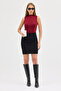 Women's Black Stamp Skirt - 6
