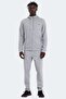 Comfortable Hooded Zippered Tracksuit Set Gray Tracksuit - 3