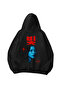 Light Printed Black Oversize Unisex Hoodie Sweatshirt