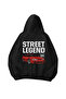 Street Legend Printed Black Oversize Unisex Hoodie Sweatshirt