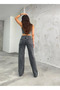 Smoked Palazzo Women's Jeans Smoked Loose Extra Beautiful Colorfast Pants-1 - 2