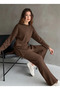 Cotton Corded Fabric Women's Blouse and Pants Two-Piece Set - 3