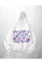 White Unisex Cash Only Printed Oversize Hoodie Sweatshirt