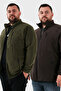 Regular Fit Stand Collar Zipper Closure Plus Size 2-Pack Fleece Cardigan Men's Cardigan 5906028Bs2