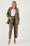 Regular Fit High Waist Straight Leg Belted Trousers Pants 68350938 - 2