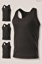 Ribbed Men's Bamboo Undershirt Black Color Boxed 3-Piece Pack - 3