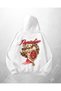 White Unisex Paradise Printed Oversize Hoodie Sweatshirt
