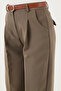 Regular Fit High Waist Straight Leg Belted Trousers Pants 68350938 - 6