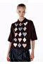 Dark Brown Heart Intersia Pattern Knitwear Top - 4