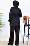 Bead Detailed Scuba Double Suit N5361 Black - 4
