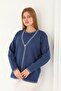 Knitwear Double Set Cardigan and Blouse - 2