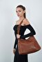 Women's Suede Strap Casual Shoulder Bag Brown - 4