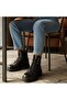 Black Genuine Leather Women's Boots with Internal Zipper and Thick Sole - 2