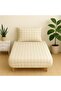 طقم ملاءات سرير مطاطية فردية بلون كريمي كراميل