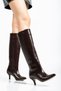 Syt-2025 Brown Wrinkled Patent Leather Daily Women's Boots - 3