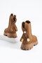 Rachel Women's Elastic and Zippered Genuine Leather Boots Brown Suede - 3