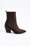 Seba Women's Western Heeled Boots Brown Suede