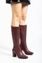 Ysn-4422 Burgundy Leather Heeled Women's Boots - 2