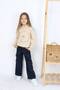 Girl's Jean Cargo Pocket Denim Pants Sweatshirt Set - 4