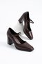Valone Women's Tape Elastic Heeled Shoes Brown - 5