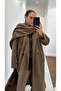 Mink Scarf Detailed Long Coat - 85163