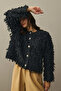 Fringed Knitwear Jacket Anthracite - 6