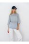 Relaxed Knit Half-Sleeve Sweater – Light Blue
