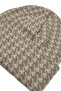 Mink & Beige Houndstooth Patterned Beanie Mink & Beige Houndstooth Patterned Folded Women's Beanie - 2