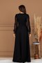 Sequin Fabric Sleeves Tulle Evening Dress - Gold - 8