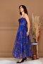Organza Strap Midi Dress - Blue - 6