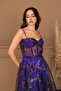 Organza Strap Midi Dress - Purple - 4