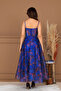 Organza Strap Midi Dress - Blue - 8