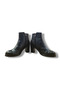 Three-Buckle Zippered Thick Heel Black Women's Boots - 6