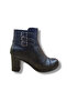Three-Buckle Zippered Thick Heel Black Women's Boots - 2