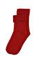 Curlable, Rubber-Free, Full Towel-Like Inside, Soft Thermal Red Women's Cotton Socks - 2