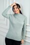 Women's Turtleneck Basic Ribbed Sleeves Button Detailed Sweater