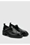 Black Leather Women's Shoes - 2