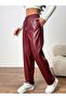Women's High Waist Lace-Up Leather Pants - 4