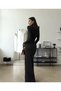 Turtleneck Long Sleeve Maxi Length Bodycon Flowy Dress - 5
