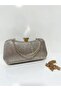 Gold Color Evening Bag with Gold Details, Stylish Evening Bag - 6