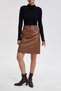 Solid Leather Mini Skirt - 4