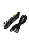 كابل طاقة عالمي USB إلى DC 5.5 * 2.1 مم جاك 5 فولت سلك شحن مع 8 موصلات قابلة للاختيار