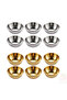 8X8X3CM gold-2pcs 2/4/6pcs Stainless Steel Small Sauce Dishes Seasoning Serving Tray Plates Set Soy