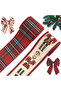 8 x 8 x 0.3 cm Red Buffalo 2 Rolls 10 Yards Christmas Wired Edge Ribbons Vintage Red Buffalo Plaid R