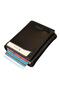 Black Automatic Mechanism Trifold Genuine Leather Credit Card Holder - 3007-Black