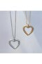 Heart Necklace with Zircon Stone Ezgi Hazelnut Silver Color Silver Necklace - 2