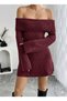Women's Madonna Collar Mini Knitwear Dress