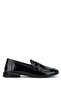 Women's Genuine Leather Black Patent Leather Loafers