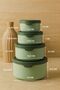 Set of 4 Round Storage Containers (0.45 ml - 0.8 ml - 1.5 L - 2.5 L) Microwave and Freezer Compatible - 2